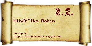Mihálka Robin névjegykártya